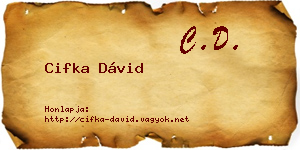 Cifka Dávid névjegykártya